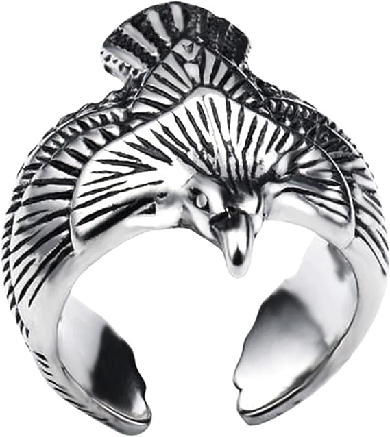 NNPROAttractive Flying Eagle Holidays Wear The Camellia Creative Silver Adjustable Ring