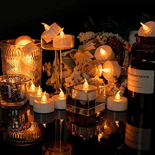 Aulaygo 12Pcs Led Flameless Tealight Candles With Remote Control Battery Powered Warm White Flickering Tea Lights Realistic Fake Candles For Christmas Church Home Decor Theme Party Wedding Birthday #TOP1