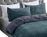 Leonado Vicenti Teddy Plüsch Winter Wende Bettwäsche Cord Streifen Cashmere Touch...