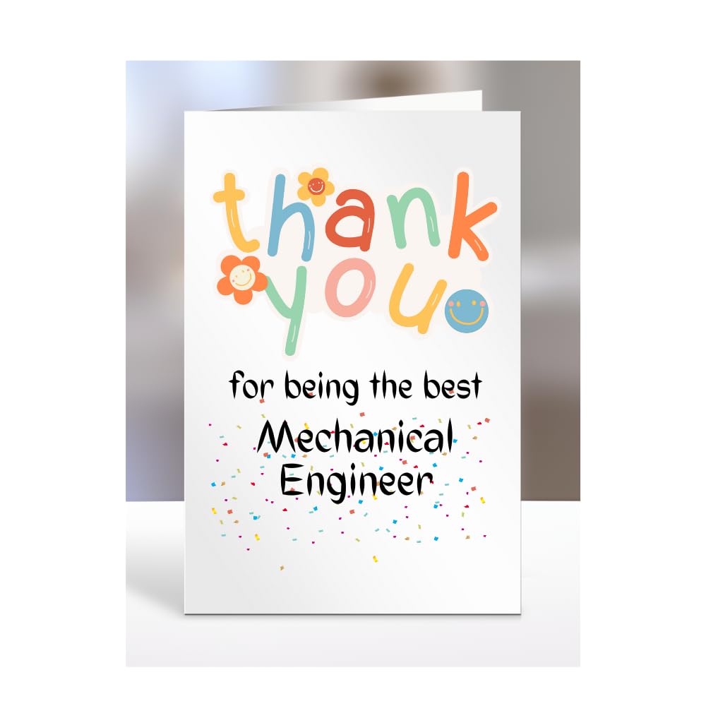 Thank you card for Mechanical Engineer, men, women, him, her, colleague, boss, manager, supervisor, friend, gifts, presents for christmas, A5-212b_111 โ image 1
