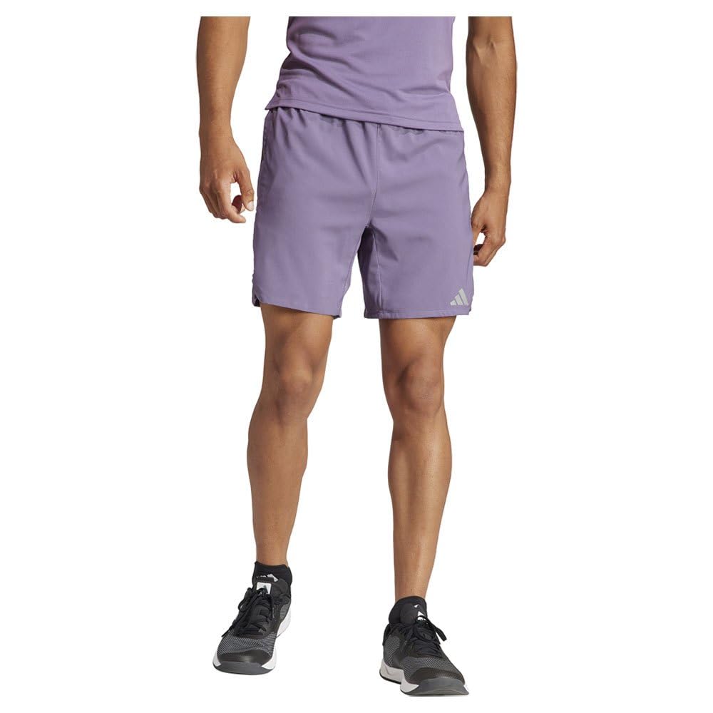 adidas Men HIIT Workout 3-Stripes Short Shorts, L 7"
