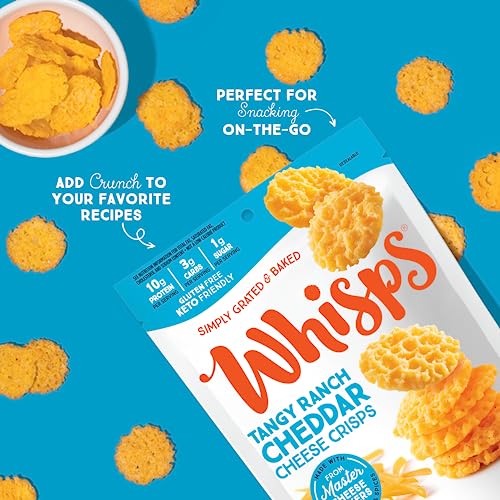 Whisps Cheese Crisps Tangy Ranch | Healthy Snacks | Keto Snack, Gluten Free, High Protein, Low Carb (2.12 Oz, 3 Packs) #TOP4