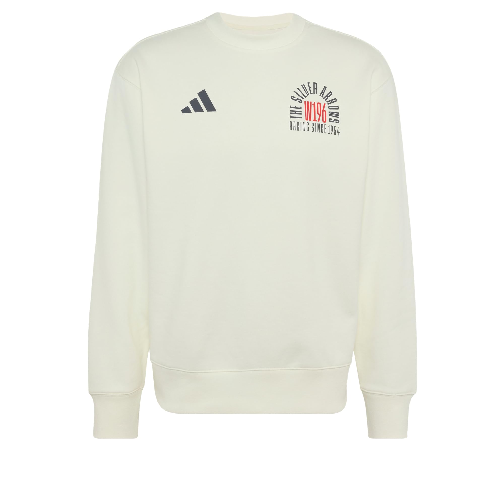 adidas Men's Mercedes - Amg Petronas Formula 1 Team Silver Arrows 1955 Sweat Top Sweatshirt, off white/granite, S