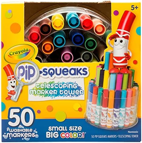 Crayola Pip Squeaks Marker Set, 50 Washable Markers, Gift for Kids