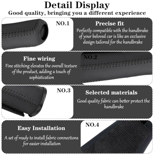 Image of Car Gear Cover, Handbrake Protection for Daily Driving, Universal Fit Car Accessory, Interior Protection Cover for Gear Knob, Black Leather Design