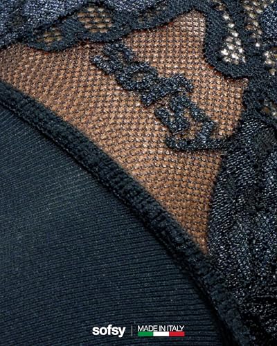 Image of sofsy 100% OEKO-TEX Certified - Italian Women's Opaque Thigh High Stockings | Ultra Soft Dual Silicone Lace Top Stay Ups