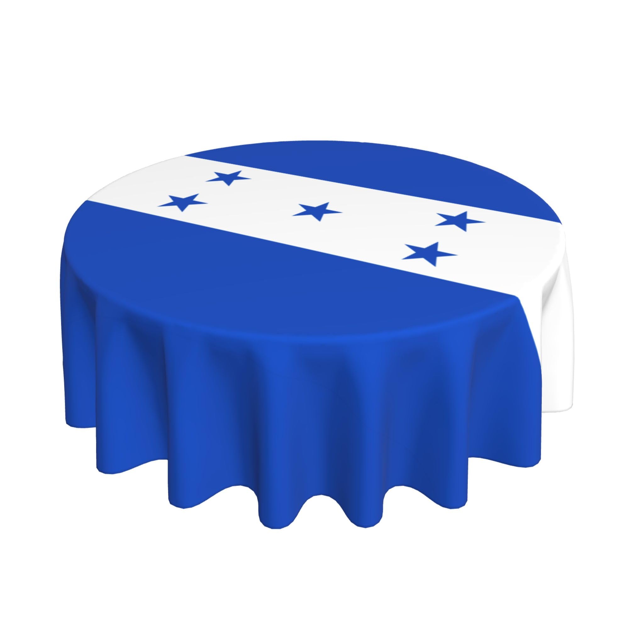 HLBSDM Flag of Honduras 60" Restaurant Circle Decor Tablecloth Festive Table Cover Round Art Desk Cloth