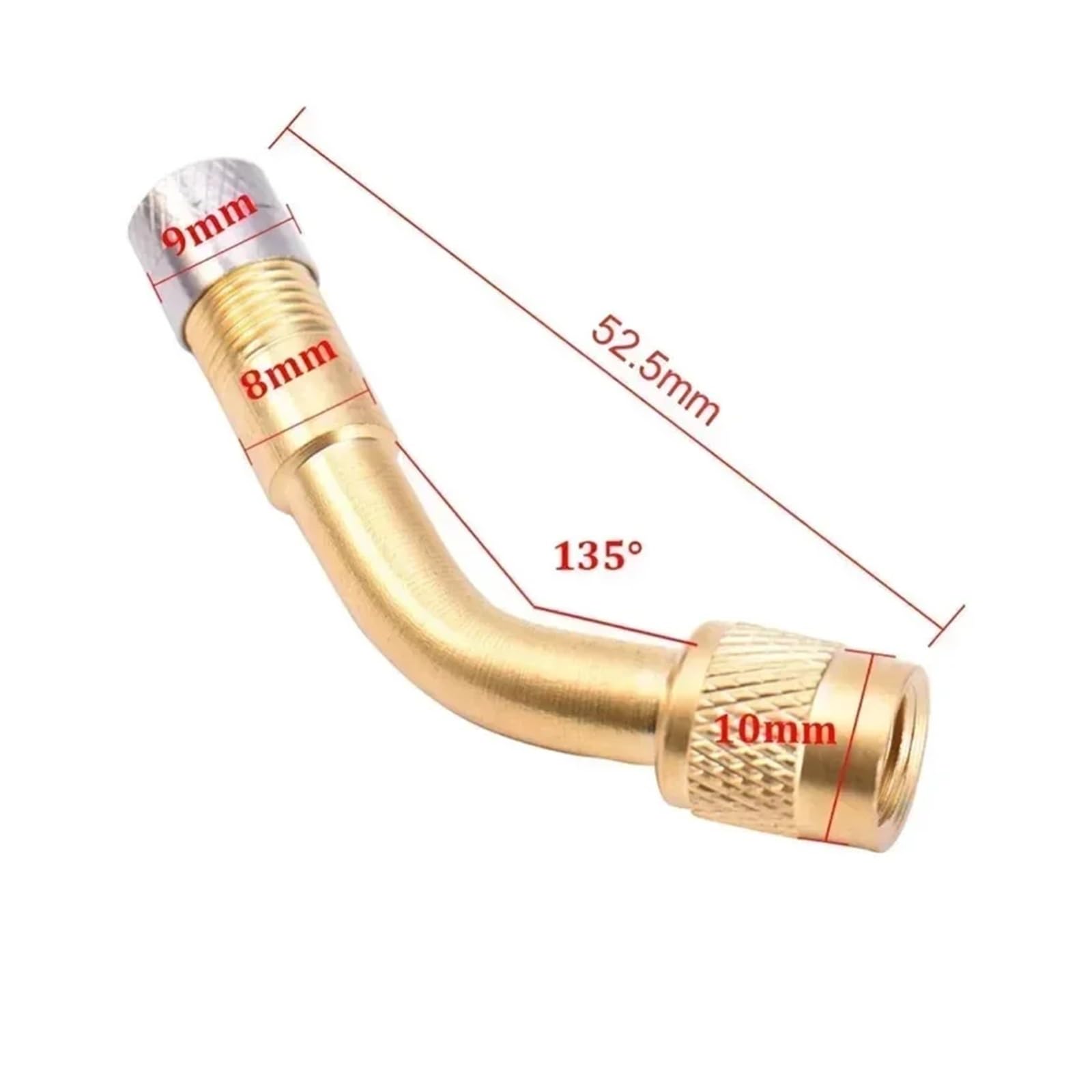 Lot de 2 rallonges de valve coudées 45°/90°/135° - Adaptateur de tube de pneu pour moto, camion et voiture (S-45)