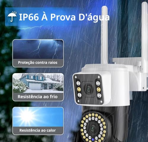 Câmera de Segurança Wi-Fi 6MP Full HD 1080P IP Interna Externa dupla lentes dupla visualizações tecn