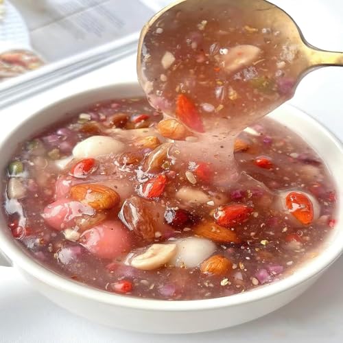 WSYLS Lotuswurzelstärke 500 G – Vegetarisch, Ohne Zusatzstoffe – Enthält Nüsse, Trockenfrüchte Und Rote Datteln – Asiatisches Essen, Gut Zum Frühstück