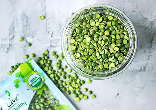 image for Food to Live Organic Green Split Peas, 3 Pounds Non-GMO, Dried, Vegan,