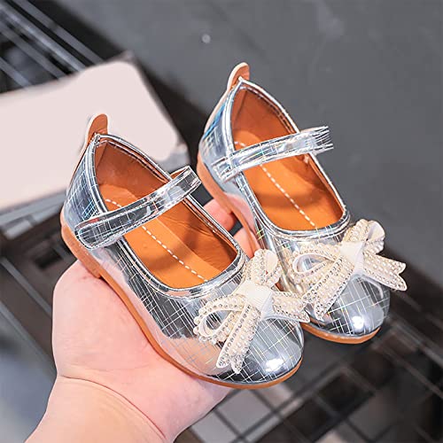 Fashion Autumn Girls Casual Shoes Flat Lightweight Pearl Rhinestone Bow Cute Dress Shoes Girl Shoes Size 134