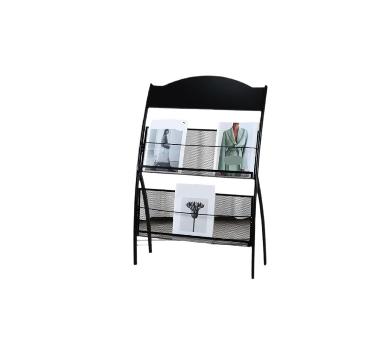 Ptasccne Floor Standing Brochure Magazines Holders Iron Multi-Purpose 2 Tiers Magazines Rack, for Home Offices magazine rack