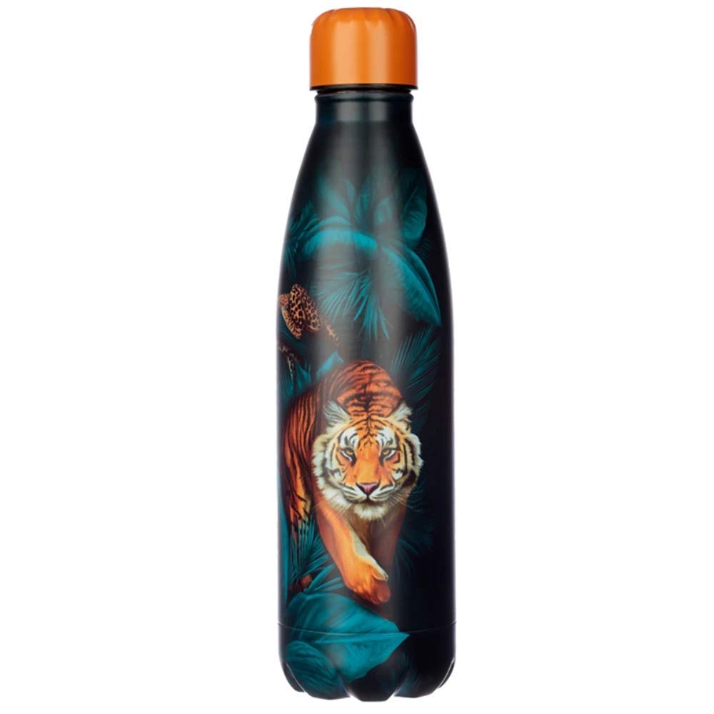 Puckator Multi-Coloured Steel Thermal Bottle 500Ml - Jungle Animals - Animalier