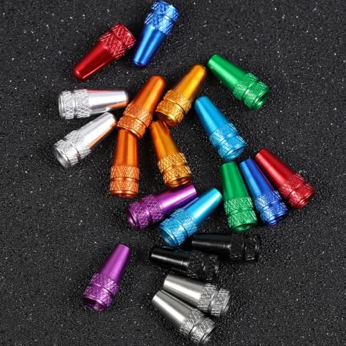 30 tapas para válvula de bicicleta de aleación de aluminio, estilo francés, para protección de ruedas de bicicletas de carretera y montaña, colores surtidos miniatura 7