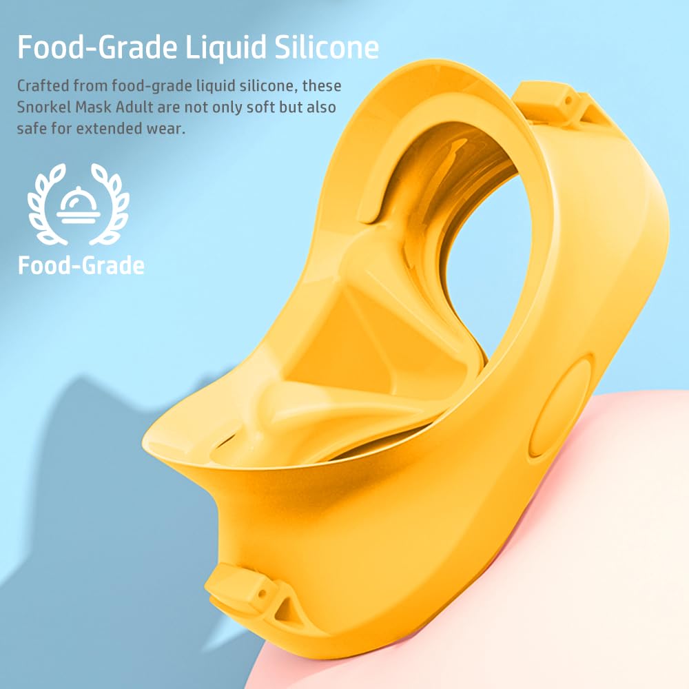 HINATAA Snorkel Set Adults, Fashionable Macaron Colors Frameless Snorkeling Mask, Ultra Wide View Anti-Fog Snorkel Mask Set - Image 2