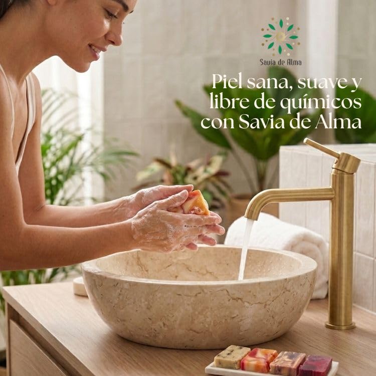 Pack 4 Jabones Artesanales Naturales – Jabones Sólidos de Aguacate, Pepita de Uva, Monoï y Árbol de Té | Jabón Facial, de Manos y para el Cuerpo | Veganos, Hidratantes | Hecho en España