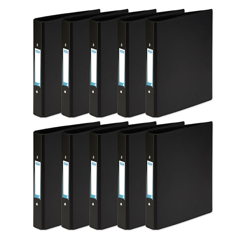 Emgee Ring Binders Heavyweight PVC 2 O-Ring Size 25mm A5 Black, Pack 10 Folders