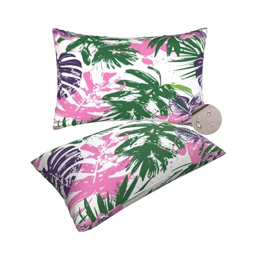 Coussin canape decoration 40x70 cm housse impermeable rose - 2