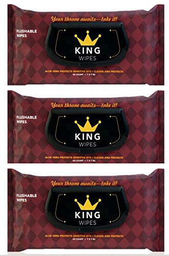 KING Flushable Wipes with Aloe Vera | 3 Pack