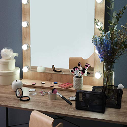 Sadnyy 5 Pieces Mesh Makeup Bag Portable Travel Cosmetic Bag Black Breathable Mesh Zipper Pouch for Home Offices Travel Accessories Organizer (7.1 x 4 x 2.4 Inch)4