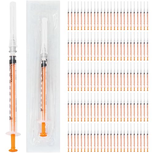 100 pz 1 ml/cc Siringhe con 27G Sterili, Misurazione per