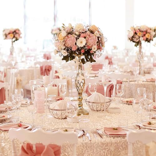 2pcs Metal Gold Candle Holders 20 Inch Tall Road Lead Table Centerpiece Stand Pillar Candlestick for Wedding Candelabra Flowers Vases by Gloserin - Image 7