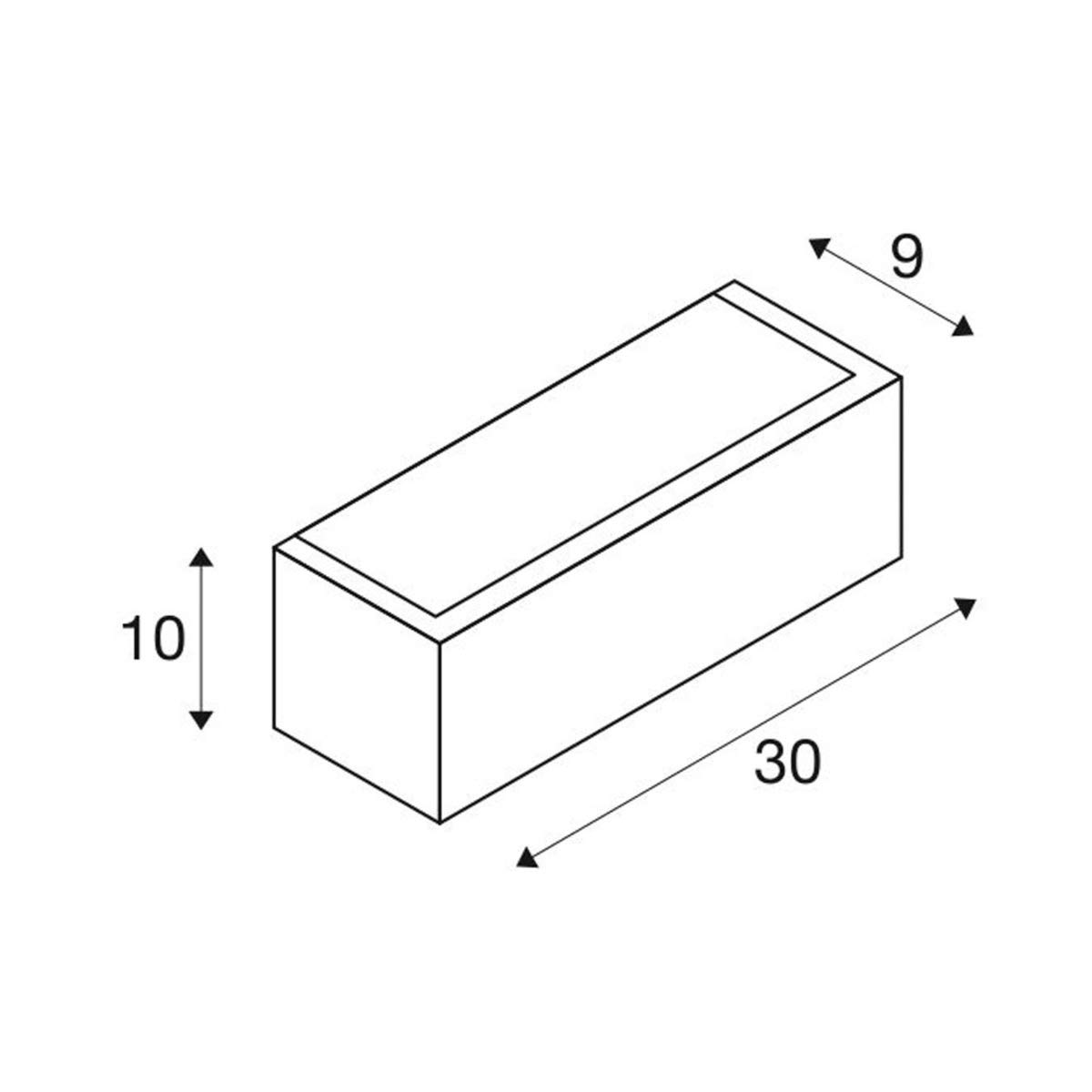SLV luminaria de superficie de pared CHROMBO/Iluminación de pared de interior, foco led, luminaria de superficie, proyector de pared / 3000 K 11 W 590 lm blanco regulable 120 grados