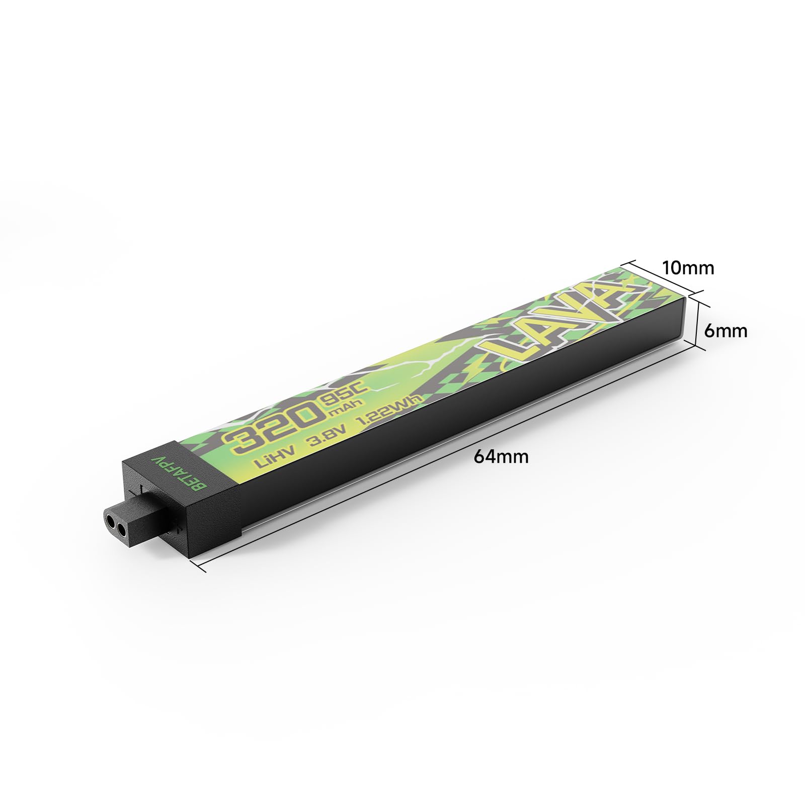 BETAFPV 5pcs Lava II 1S 320mAh Battery 3.8V 95C LiHV Battery with BT2.0 Connector Compatible with 1S Tiny Whoop Drone Quadcopter Like Cetus FPV Kit, Air65, Meteor65 Pro 1S Brushless Drones