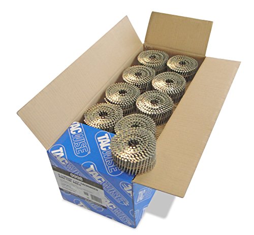 Tacwise 0998 Clous en Rouleau Galvanisés à Tête Plate de Type 2,1 / 45 mm, Pointe en Diamant, Tige Annelée, Inclinés à 16°, Reliés en Fil, Lot de 14.400
