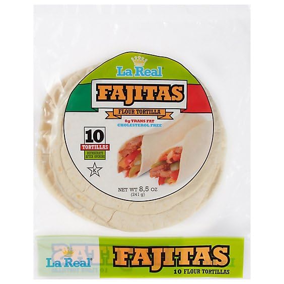 La Real Fajita Tortillas 10 Pack 8.5 oz (Pack of 24)