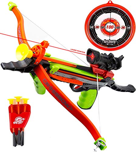 Toysery Real Crossbow Archery Set - Comes with Suction Cup Arrows and Target