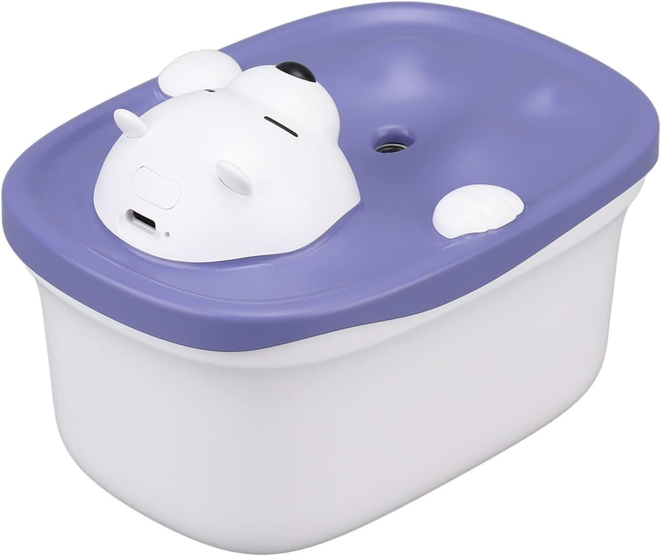 Domésticos Mini humidificador humectante 450 ml Mini humidificador de Escritorio Humidificador humectante con Forma de Oso de Burbujas Púrpura