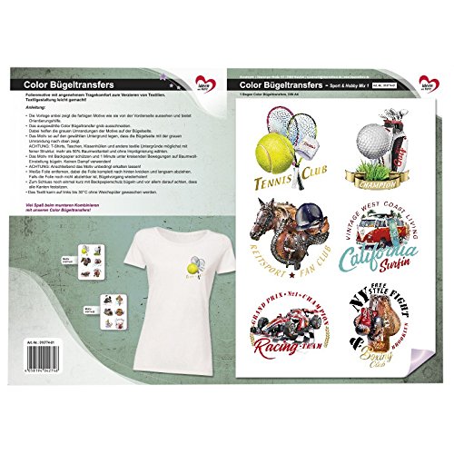 Trasferimento a colori DIN A4 Sport hobby Decorare tessuti come magl