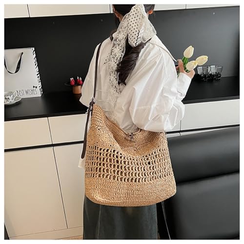 Straw Retro Shoulder Bag Trendy Fashion Satchel Beach Bag3
