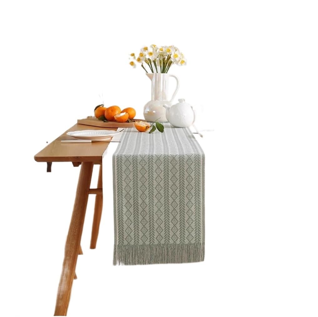 NIUSABOU Kitchen Dining TableDecoration, Rustic Table Runner With Tassel, Multiple Sizes