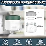 Overnight Oats Jar, 4 Pcs Glass Container with Sealed Screw Lid, 11 Oz Wide-Mouthed Sealed Food Storage Container, Mason Salad Jar is Used to Store Grains, Yogurt, Fruits, Candies, and Jams. - Image 4