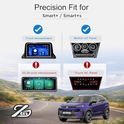 Image of ZEIR [3 PACK Screen Protector For TATA NEXON 2026 FACELIFT - SMART+ & SMART + S - 7 INCH INFOTAINMENT + DIGITAL STEERING + Button AC CONTROL GUARD | Nexon 2025+ New Accessories [Not Tempered Glass]