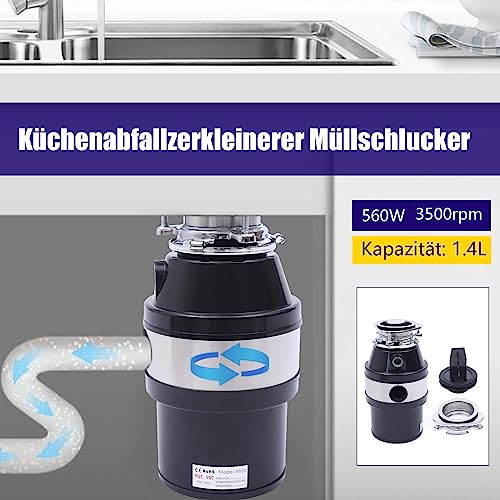 1.4L Küchenspüle Schredder,Müllpresse Müllzerkleinerer Speisehäcksler 560 Watt DHL Verarbeitung Von Lebensmittelresten wie Resten 4 1.4L Küchenspüle Schredder,Müllpresse Müllzerkleinerer Speisehäcksler 560 Watt DHL Verarbeitung Von Lebensmittelresten wie Resten