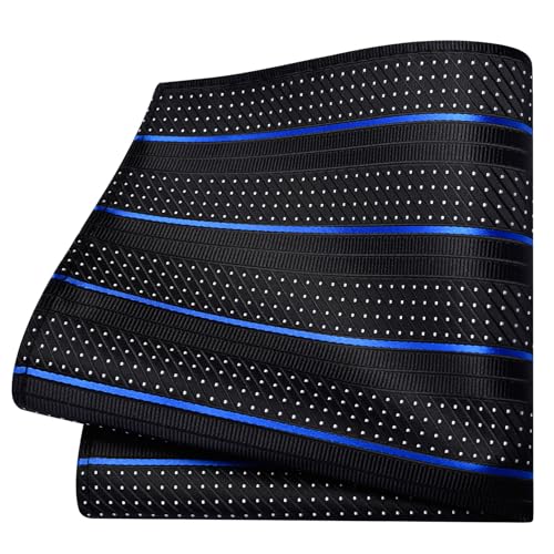 Image of GUSLESON 3.15 inch(8cm) Mens Stripe Tie and Lapel Pin Necktie Hankerchief Cufflinks Set for Men
