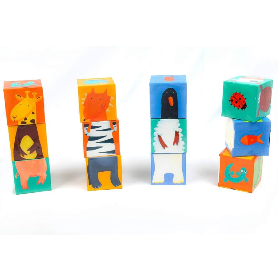 Amazon.co.jp: キューブ パズル つみき 子供 絵合わせパズル 3歳