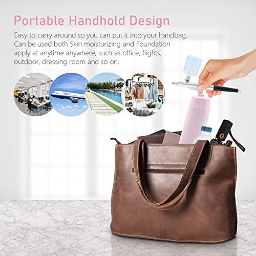 Air Brush Make-Up Foundation Kit Pinkiou Portable Cordless Airbrush Kit Travel-Free Foundation Spray Airbrush Makeup Kit For Painting With 3 Different Cup For Nail Art Make Up Decorating #TOP6