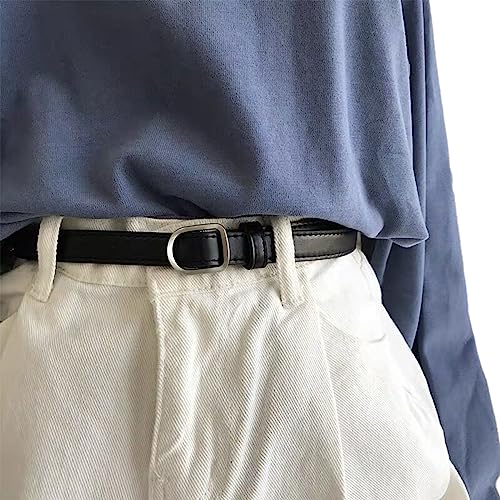 Waist Belt with Adjustable Alloy Buckle Waistband PU Waist Belts for Women Hole Coat Shirt Belt