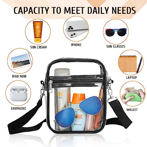 Clear Crossbody Purse Bag - Stadium Approved Concert Sports Bag for Women with Adjustable Strap3