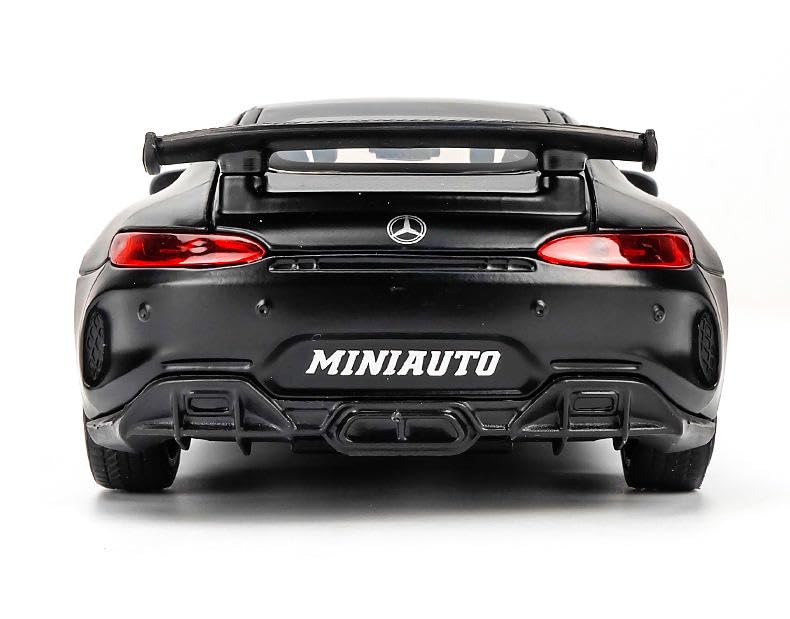 Image of Alokik Enterprise 1:32 Merecdes Amg GTR Diecast Car Models Toys Metal Alloy 2 Openable Door and Sound & Light, Pull Back Toys Gifts for Boys Best Gift Car (Black /Red)