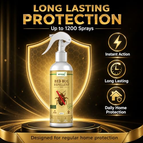 Image of Bed Bug Repellent Spray for Home, Mattress, Sofa & Furniture | Plant Based Bed Bug Spray for Indoor Use | Long Lasting Fresh Protection | Easy to Use 200ml