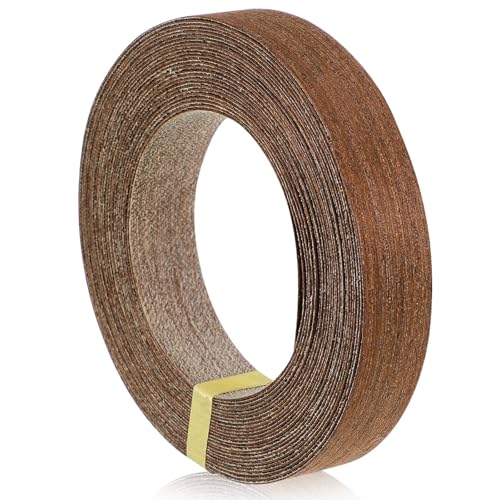 AKOOSY Bordes para reparación de gabinetes en madera maciza, cinta autoadhesiva marrón de 8 metros, ideal para puertas y muebles en ambientes residenciales