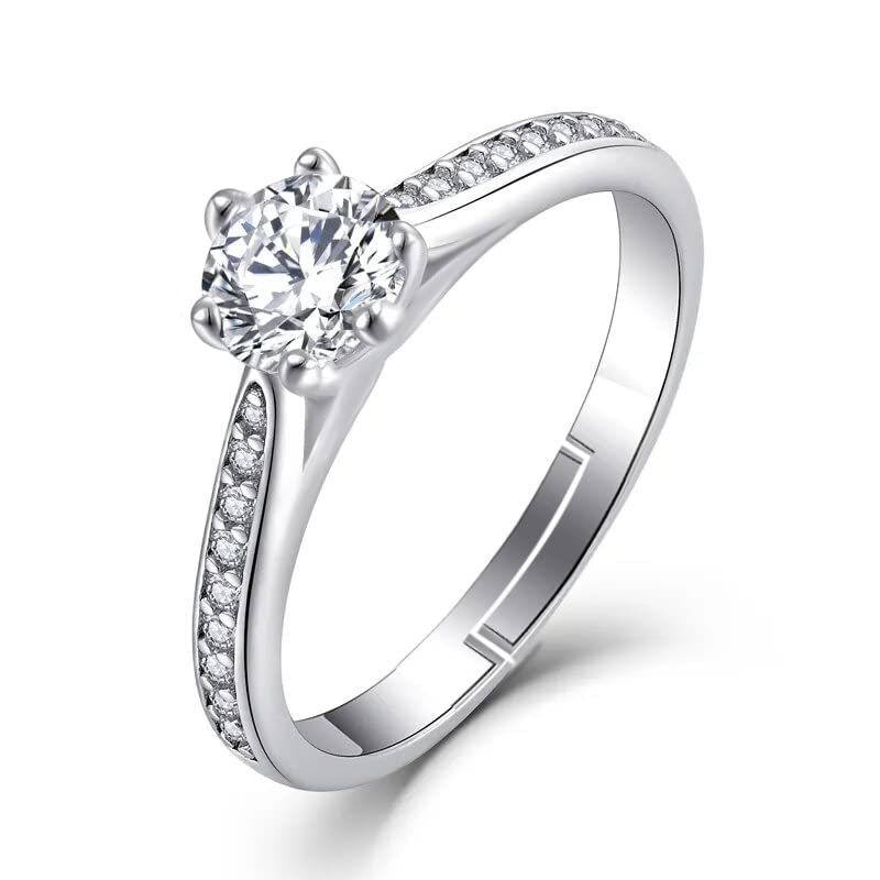 Image of Saizen 925 Sterling Silver Cubic Zirconia Finger Ring For Women And Girls