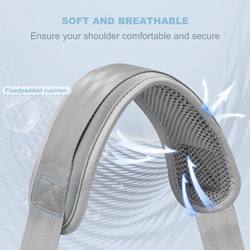Image of ZINZ 60 inch Universal Bag Strap with Ultra-Thick Fixed Breathable Pad Adjustable Heavy-Duty Shoulder Strap for Laptop Bag Crossbody Luggage Gym Bag Camera Bag and More -Gray