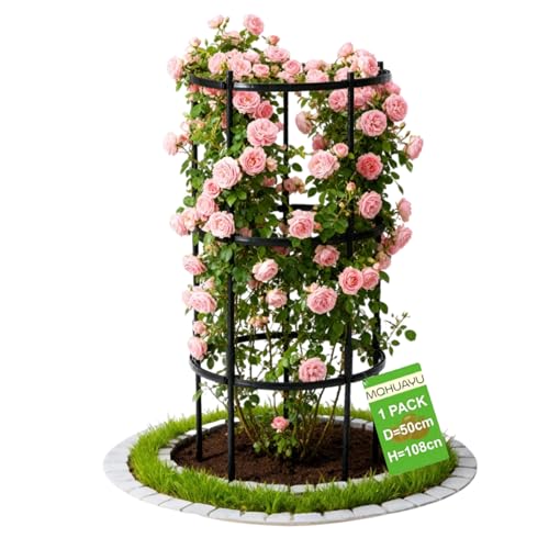 Tuteur Pour Jardin 108 cm, Tuteur Pour Tomates Ø 50 cm, Treillis Métallique Inoxydable pour Plantes Grimpantes - Hauteur Réglable Pour plantes de Jardin, Tomates et autres Plantes Grimpantes. 1 pièces